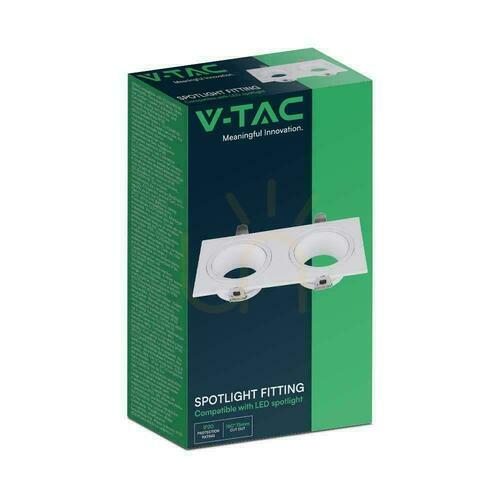 Kontrola V-TAC 2xGU10 Obdélník bílý VT-439 Luminary Záruka 3 roky