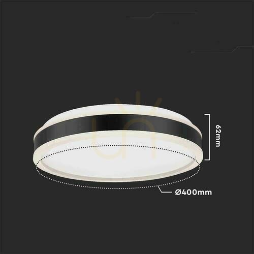 Kontrola Plafond V-TAC 38W LED 3v1 černá kulatá fi.40cm VT-7757 4000K 4050lm