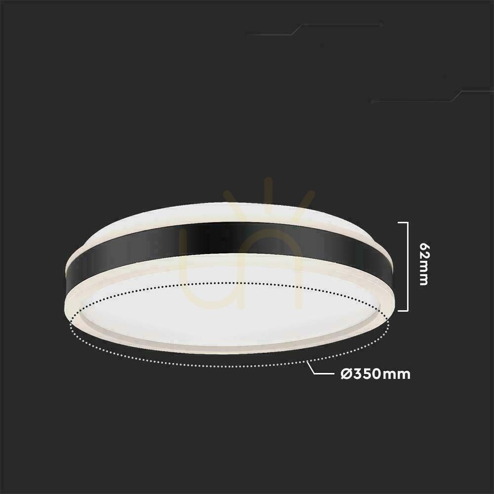 Pohled Plafond V-TAC 18W LED 3v1 černá kulatá fi.35cm VT-7779 4000K 1280lm Plafond V-TAC 18W LED 3v1 černá kulatá fi.35cm VT-7779 4000K 1280lm