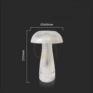 V-TAC 1W LED stolní lampa na noční stolek 25 cm USB nabíjení Stmívatelná průhledná VT-1040 3000K-6000K 50lm small 5