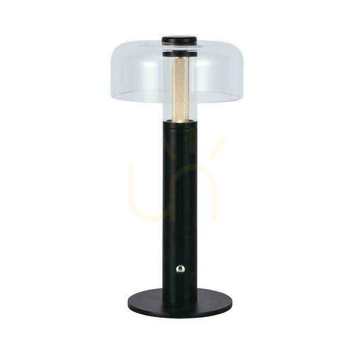 Kontrola V-TAC 1W LED stolní lampa na noční stolek 30cm USB nabíjení stmívatelná černá VT-1049 3000K 100lm
