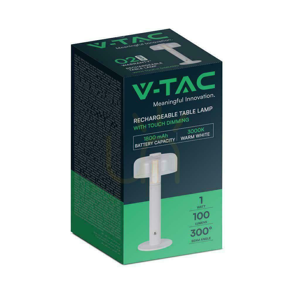 Pohled V-TAC 1W LED stolní lampa na noční stolek 30 cm USB nabíjení Stmívatelná bílá VT-1049 3000K 100lm V-TAC 1W LED stolní lampa na noční stolek 30 cm USB nabíjení Stmívatelná bílá VT-1049 3000K 100lm