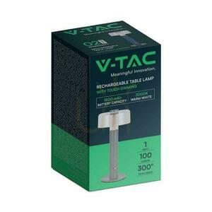 V-TAC 1W LED stolní lampa na noční stolek 30cm USB nabíjení stmívatelná šedá VT-1049 3000K 100lm small 1