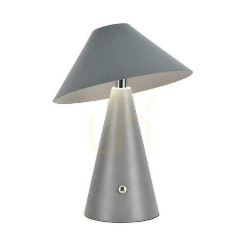 Kontrola V-TAC 3W LED stolní lampa na noční stolek 24 cm USB nabíjení stmívatelná šedá VT-1051 3000K-6000K 200lm