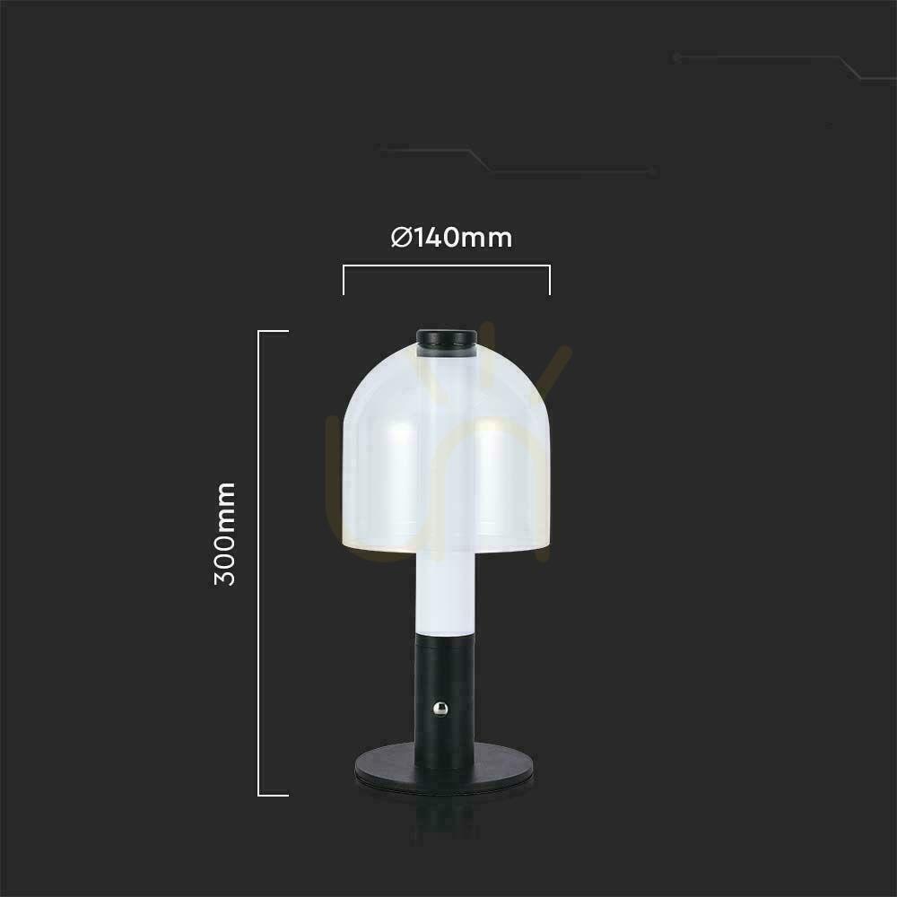 Náhled V-TAC 2W LED stolní lampa na noční stolek 30cm USB nabíjení stmívatelná černá VT-1056 3000K 100lm V-TAC 2W LED stolní lampa na noční stolek 30cm USB nabíjení stmívatelná černá VT-1056 3000K 100lm