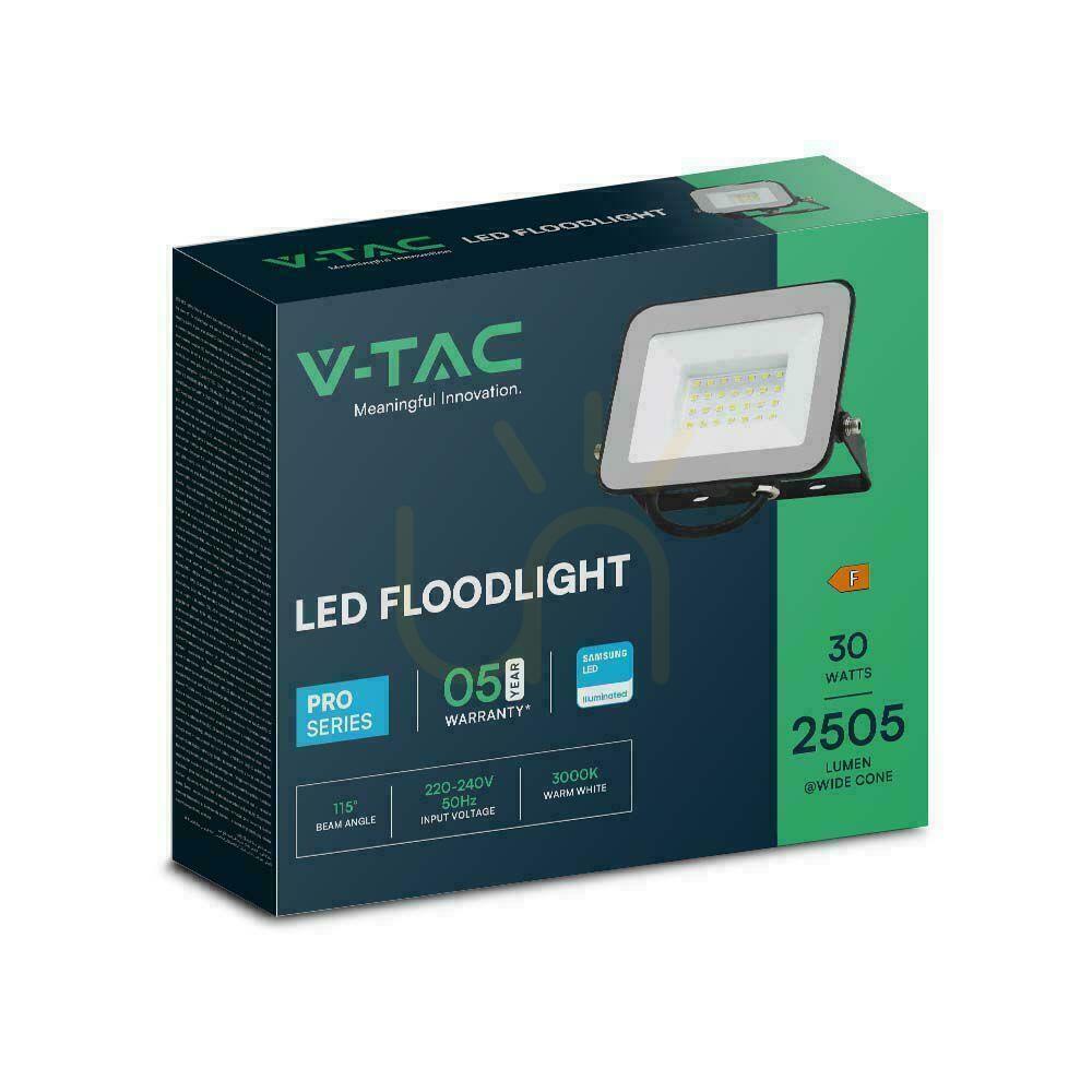 Zobrazit LED reflektor V-TAC 30W VT-44030 Samsung Chip, černý, 6500K LED reflektor V-TAC 30W VT-44030 Samsung Chip, černý, 6500K