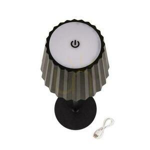 V-TAC 4W LED stolní lampa na noční stolek 37cm USB nabíjení stmívatelná černá VT-1028 3000K-6000K 150lm small 1