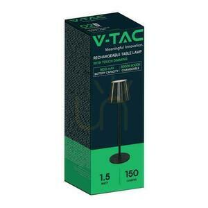 V-TAC 4W LED stolní lampa na noční stolek 37cm USB nabíjení stmívatelná černá VT-1028 3000K-6000K 150lm small 3