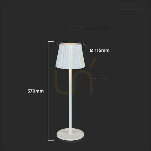 Kontrola V-TAC 4W LED stolní lampa na noční stolek 37cm USB nabíjení Stmívatelná bílá VT-1028 3000K-6000K 150lm