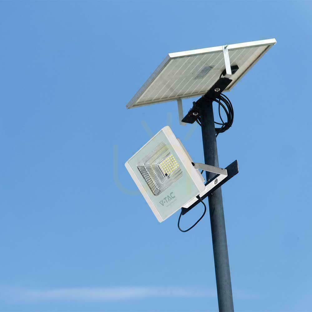 Pohled V-TAC Solární LED projektor 12W bílý IP65, dálkové ovládání, časovač VT-25W 6400K 550lm V-TAC Solární LED projektor 12W bílý IP65, dálkové ovládání, časovač VT-25W 6400K 550lm
