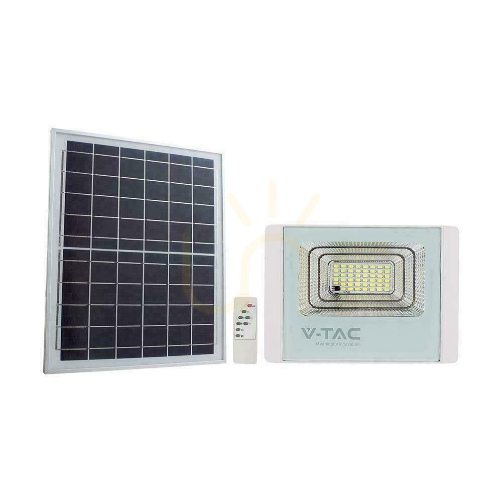 Kontrola V-TAC 20W bílý IP65 solární LED projektor, dálkové ovládání, časovač VT-60W 4000K 1650lm. V-TAC 20W bílý IP65 solární LED projektor, dálkové ovládání, časovač VT-60W 4000K 1650lm.