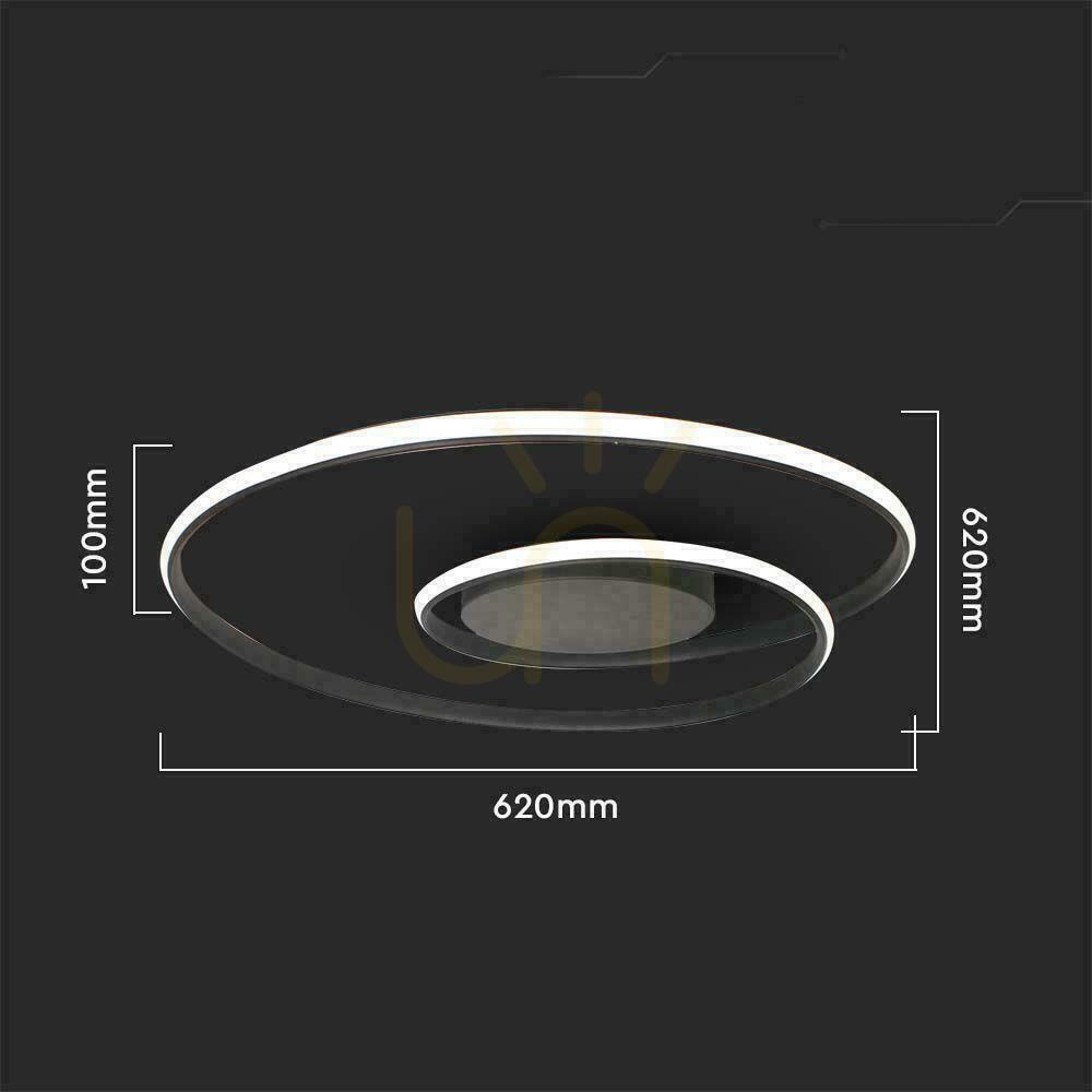 Zobrazit V-TAC 48W LED stmívatelné stropní svítidlo černé VT-7911 3000K 5150lm. V-TAC 48W LED stmívatelné stropní svítidlo černé VT-7911 3000K 5150lm.