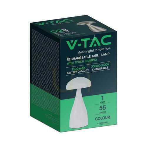 Kontrola Stolní LED lampička V-TAC VT-1041 1 W, bílá, USB, stmívatelná, 22 cm