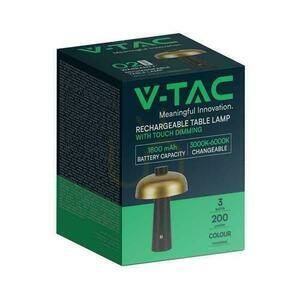 V-TAC 3W LED stolní lampa 24cm USB nabíjení stmívatelná zlatá VT-1050 3000K-6000K 200lm small 1