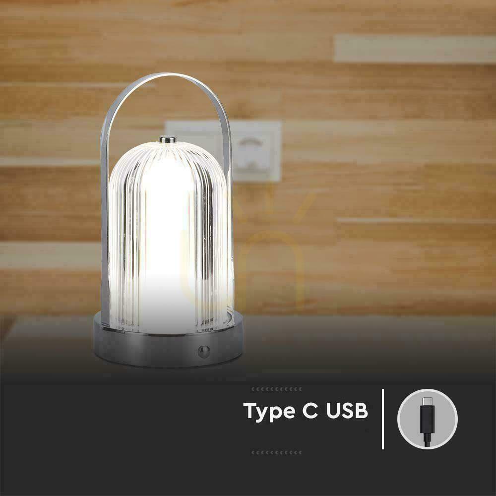 Zobrazit V-TAC 1W LED stolní lampa na noční stolek 22cm USB nabíjení Stmívatelná chrom VT-1057 3000K-6000K 55lm V-TAC 1W LED stolní lampa na noční stolek 22cm USB nabíjení Stmívatelná chrom VT-1057 3000K-6000K 55lm