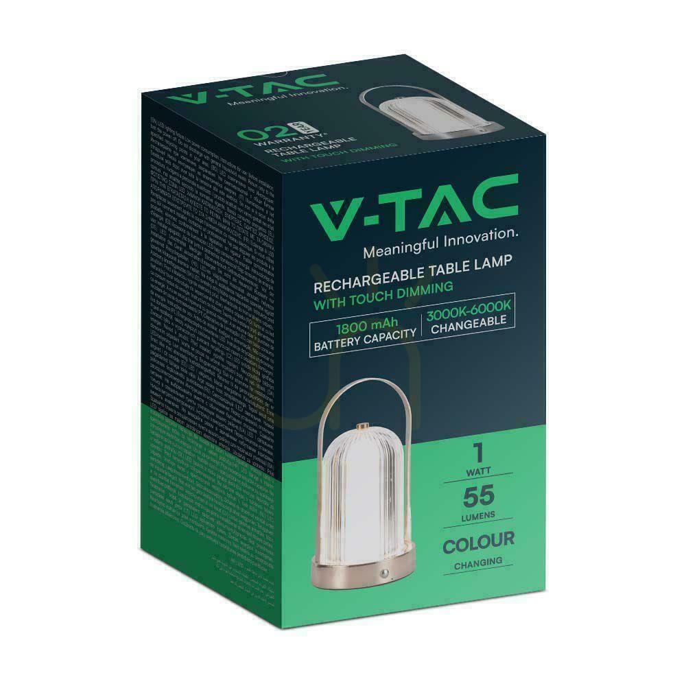 Pohled V-TAC 1W LED stolní lampa na noční stolek 22cm USB nabíjení stmívatelná matně zlatá VT-1057 3000K-6000K 55lm V-TAC 1W LED stolní lampa na noční stolek 22cm USB nabíjení stmívatelná matně zlatá VT-1057 3000K-6000K 55lm