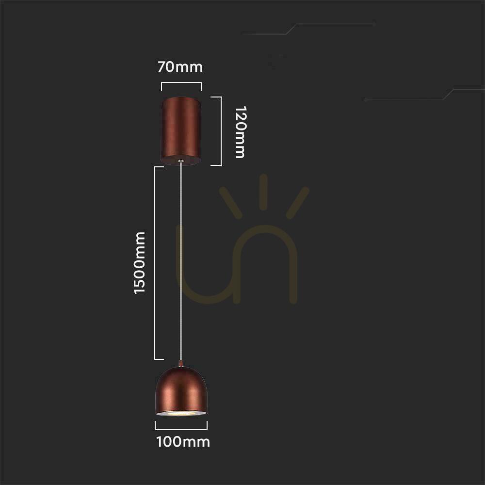 Zobrazit V-TAC LED závěsné svítidlo 8,5W 162cm bronzová VT-7794 3000K 850lm V-TAC LED závěsné svítidlo 8,5W 162cm bronzová VT-7794 3000K 850lm