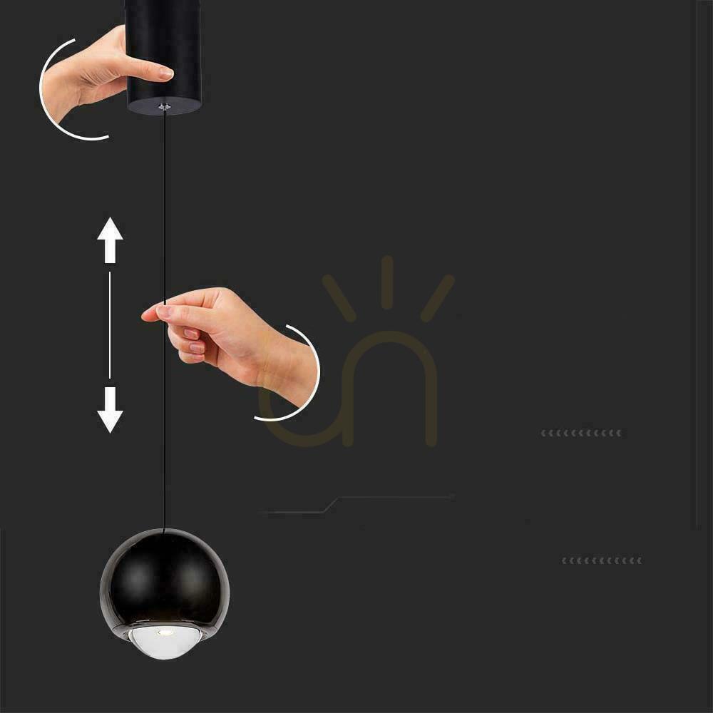Pohled V-TAC LED závěsné svítidlo 6W nastavitelné 200cm černé VT-7508 3000K 500lm V-TAC LED závěsné svítidlo 6W nastavitelné 200cm černé VT-7508 3000K 500lm