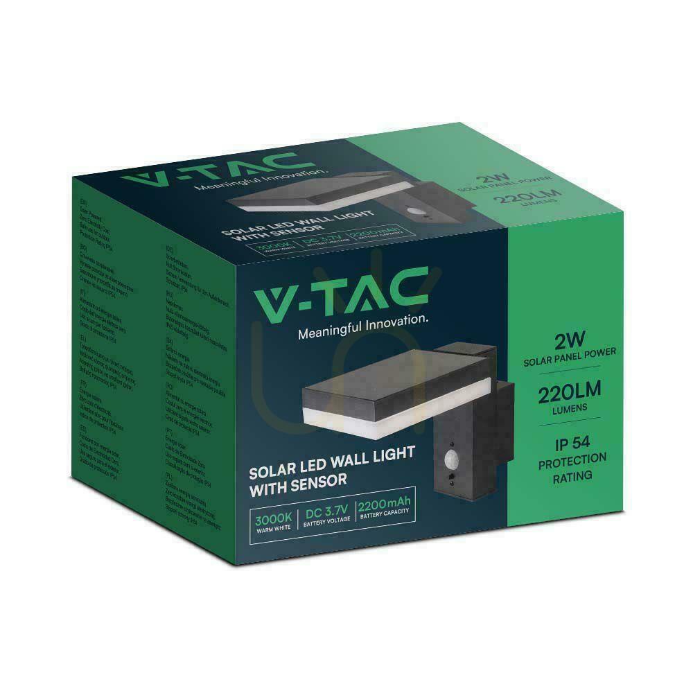 Pohled V-TAC 5,5W LED nástěnné solární svítidlo čtvercové IP54 VT-1147 3000K 220lm 3 roky záruka V-TAC 5,5W LED nástěnné solární svítidlo čtvercové IP54 VT-1147 3000K 220lm 3 roky záruka