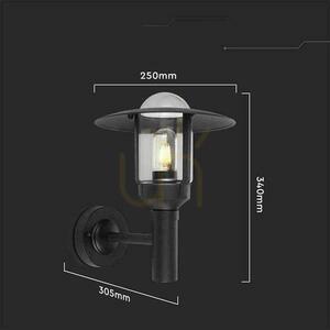 Zahradní svítidlo V-TAC E27 Nástěnná lampa černá MAT IP44 VT-1158 Záruka 3 roky small 6