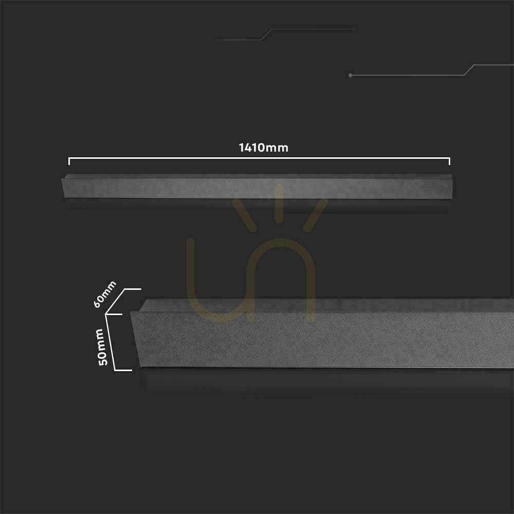 Pohled LED Line V-TAC 23W IP65 antracitové 140cm nástěnné svítidlo VT-1178 4000K 3150lm. LED Line V-TAC 23W IP65 antracitové 140cm nástěnné svítidlo VT-1178 4000K 3150lm.