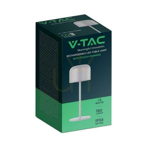 Kontrola Nabíjecí stolní lampa V-TAC VT-1181 LED 1,5 W, bílá, 21 cm, 2700–5700 K