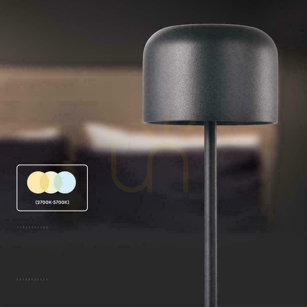 Zobrazit V-TAC 1,5W LED lampa na noční stolek 21cm nabíjecí stmívatelná černá VT-1181 2700K-5700K 150lm V-TAC 1,5W LED lampa na noční stolek 21cm nabíjecí stmívatelná černá VT-1181 2700K-5700K 150lm