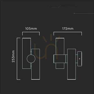 Nástěnná lampa V-TAC 6W LED IP44 černá VT-1186 3000K 620lm. 2 Nástěnná lampa V-TAC 6W LED IP44 černá VT-1186 3000K 620lm. small 2
