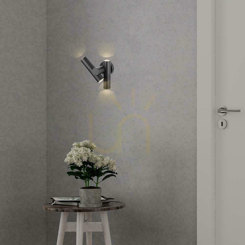 Pohled Nástěnná lampa V-TAC 6W LED IP44 černá VT-1186 3000K 620lm. Nástěnná lampa V-TAC 6W LED IP44 černá VT-1186 3000K 620lm.