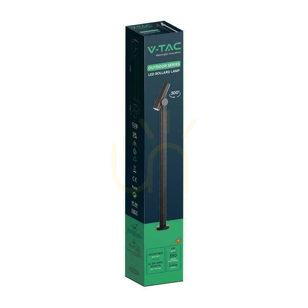 Pohled V-TAC 4W LED zahradní stožár 100 cm černý IP44 VT-1187 3000K 390lm. V-TAC 4W LED zahradní stožár 100 cm černý IP44 VT-1187 3000K 390lm.