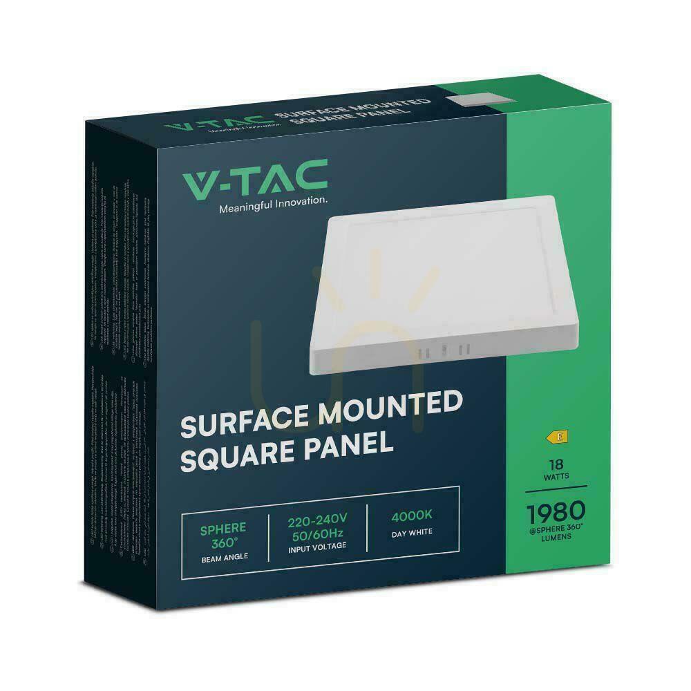 Náhled V-TAC Surface Mounted LED Panel Premium Downlight 18W Square 220x220 VT-61018 4000K 1980lm. V-TAC Surface Mounted LED Panel Premium Downlight 18W Square 220x220 VT-61018 4000K 1980lm.