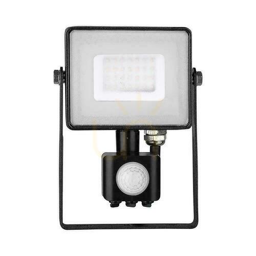 Kontrola V-TAC 30W LED projektor SAMSUNG CHIP Senzor pohybu s funkcí vypnutí černá VT-30-S-B 3000K 2400lm 5 let záruka