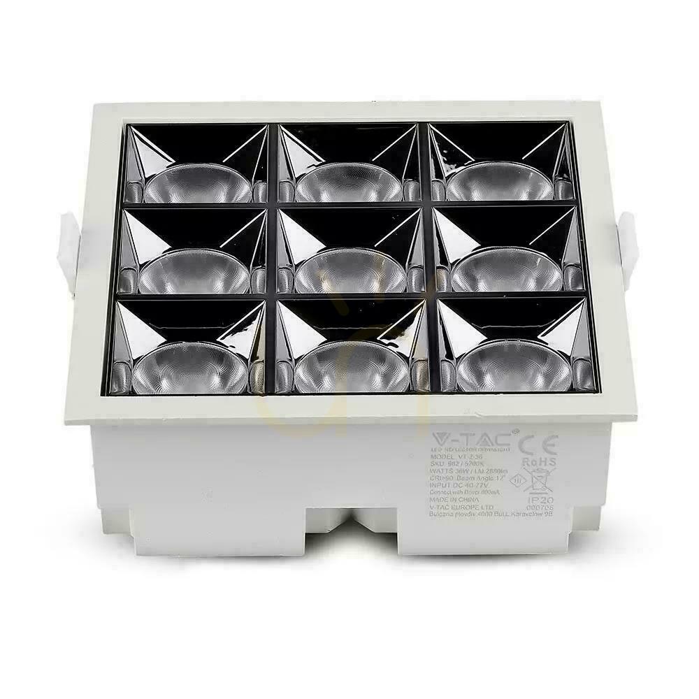 Zobrazit V-TAC downlight SAMSUNG CHIP 36W UGR19 CRI90+ 12st VT-2-36 5700K 2880lm 5 let záruka V-TAC downlight SAMSUNG CHIP 36W UGR19 CRI90+ 12st VT-2-36 5700K 2880lm 5 let záruka