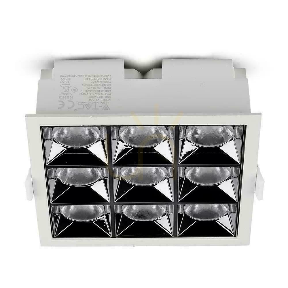 Kontrola V-TAC downlight SAMSUNG CHIP 36W UGR19 CRI90+ 12st VT-2-36 5700K 2880lm 5 let záruka V-TAC downlight SAMSUNG CHIP 36W UGR19 CRI90+ 12st VT-2-36 5700K 2880lm 5 let záruka