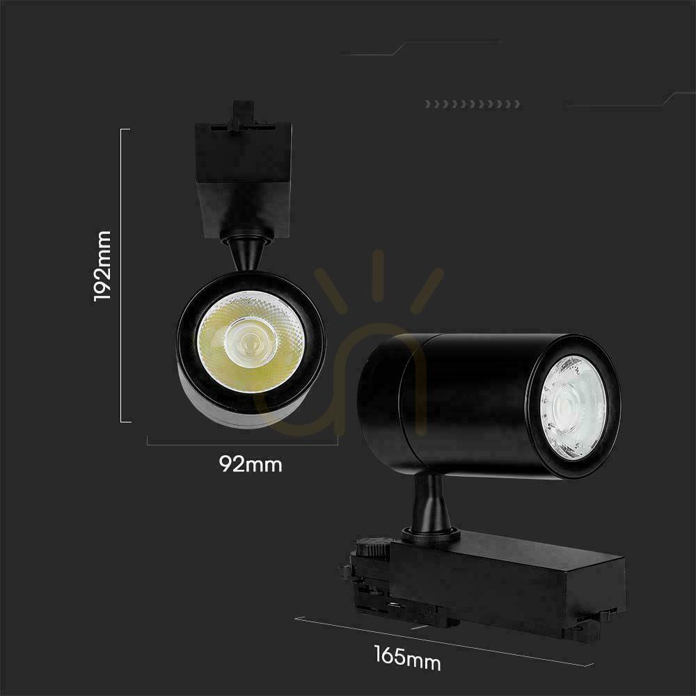 Pohled 3F V-TAC přípojnicové svítidlo 35W 10st černé VT-4536 3000K 3000lm 3F V-TAC přípojnicové svítidlo 35W 10st černé VT-4536 3000K 3000lm