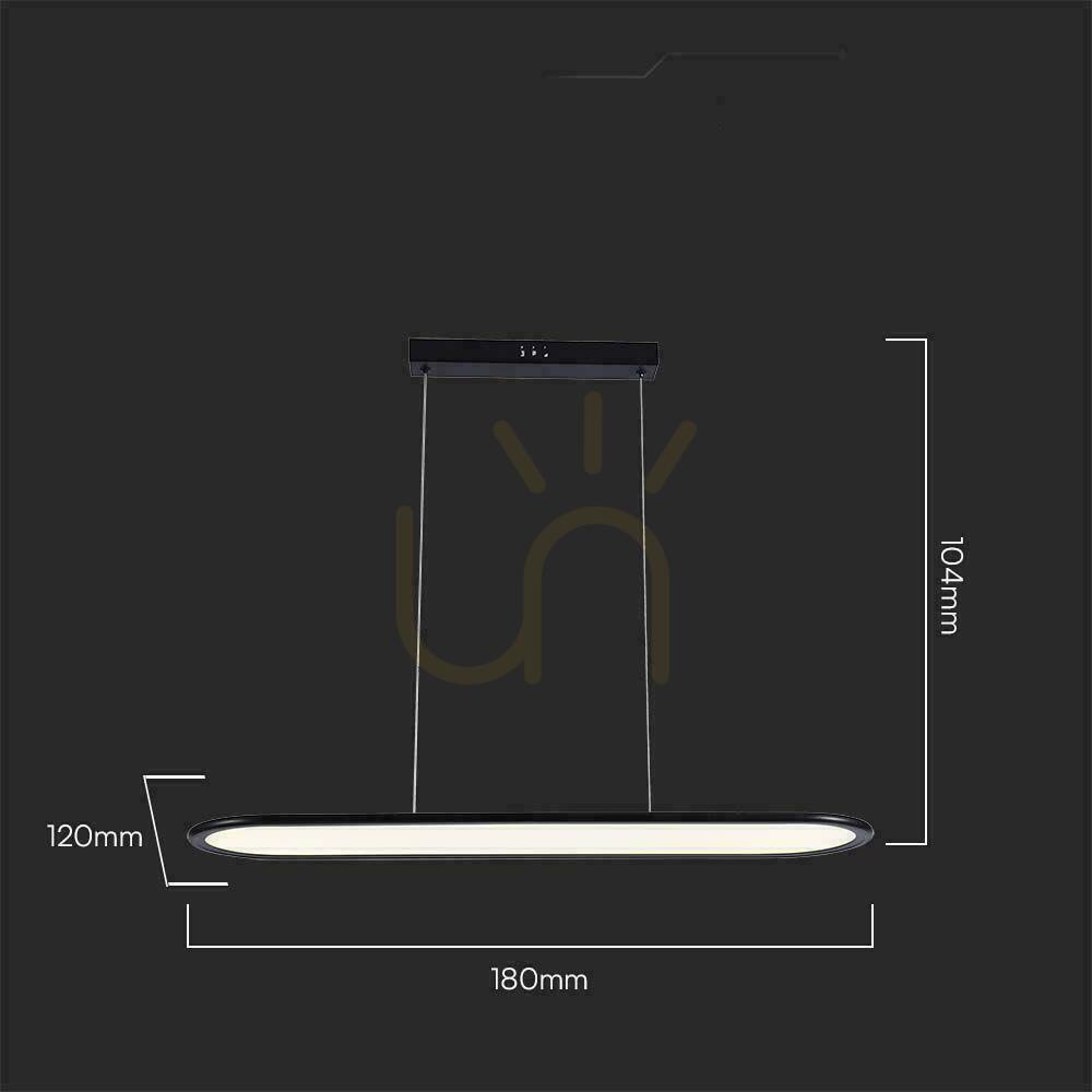 Pohled V-TAC 24W LED závěsné svítidlo černé VT-7821 3000K 3000lm V-TAC 24W LED závěsné svítidlo černé VT-7821 3000K 3000lm