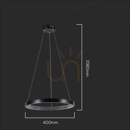Kontrola V-TAC 19W LED závěsné svítidlo černé VT-7823 4000K 2160lm