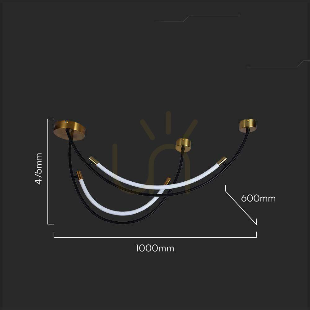 Pohled V-TAC 20W LED závěsné svítidlo černé VT-7826 4000K 2500lm V-TAC 20W LED závěsné svítidlo černé VT-7826 4000K 2500lm