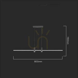 Závěsné svítidlo V-TAC LED 19 W černé VT-7827 3000 K 2160 lm small 1