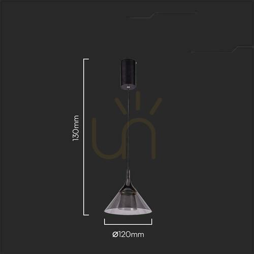 Kontrola V-TAC 9W LED závěsné svítidlo černé VT-7831 3000K 1000lm