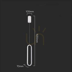 Bílé závěsné LED svítidlo V-TAC VT-7829 13 W, 4000 K, 1500 lm, 40 cm small 4