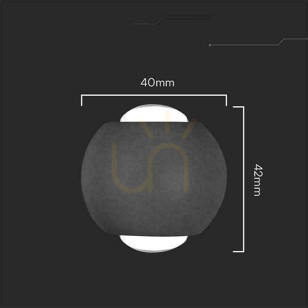 Kontrola Nástěnné svítidlo V-TAC 2W LED IP54 černé VT-2502 4000K 200lm Nástěnné svítidlo V-TAC 2W LED IP54 černé VT-2502 4000K 200lm