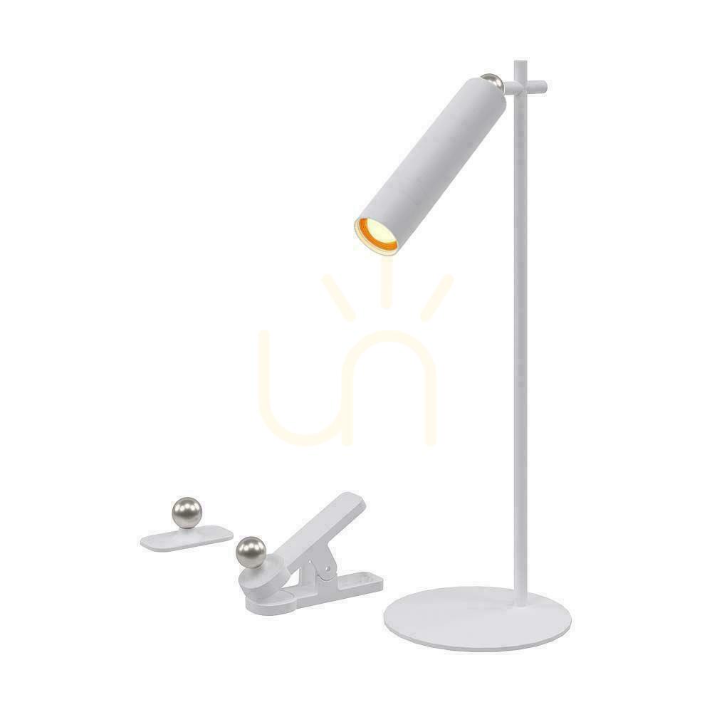 Kontrola V-TAC Stolní lampa 4 v 1 37cm Svítilna s klipem na tapety 3W LED bílá VT-7413 4000K 300lm V-TAC Stolní lampa 4 v 1 37cm Svítilna s klipem na tapety 3W LED bílá VT-7413 4000K 300lm