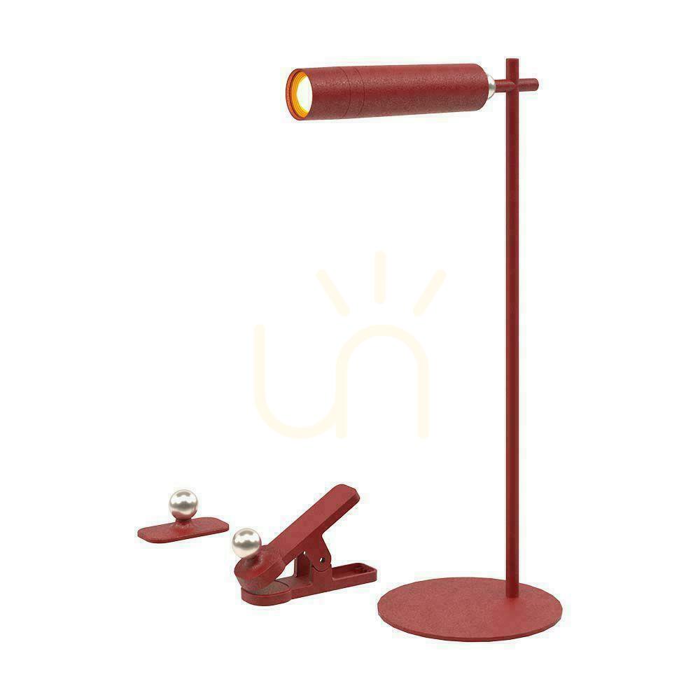 Pohled V-TAC Stolní lampa 4 v 1 37cm Svítilna s klipem na tapety 3W LED červená VT-7413 4000K 300lm V-TAC Stolní lampa 4 v 1 37cm Svítilna s klipem na tapety 3W LED červená VT-7413 4000K 300lm