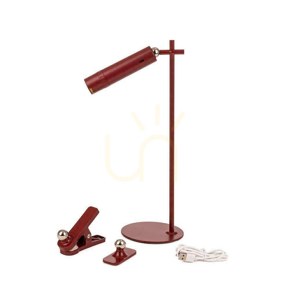 Zobrazit V-TAC Stolní lampa 4 v 1 37cm Svítilna s klipem na tapety 3W LED červená VT-7413 4000K 300lm V-TAC Stolní lampa 4 v 1 37cm Svítilna s klipem na tapety 3W LED červená VT-7413 4000K 300lm