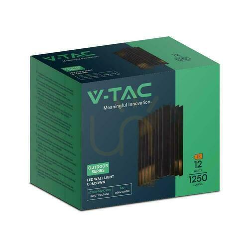 Kontrola Nástěnné svítidlo V-TAC 2x6W LED černá Top Down IP65 VT-1189 3000K 1250lm.