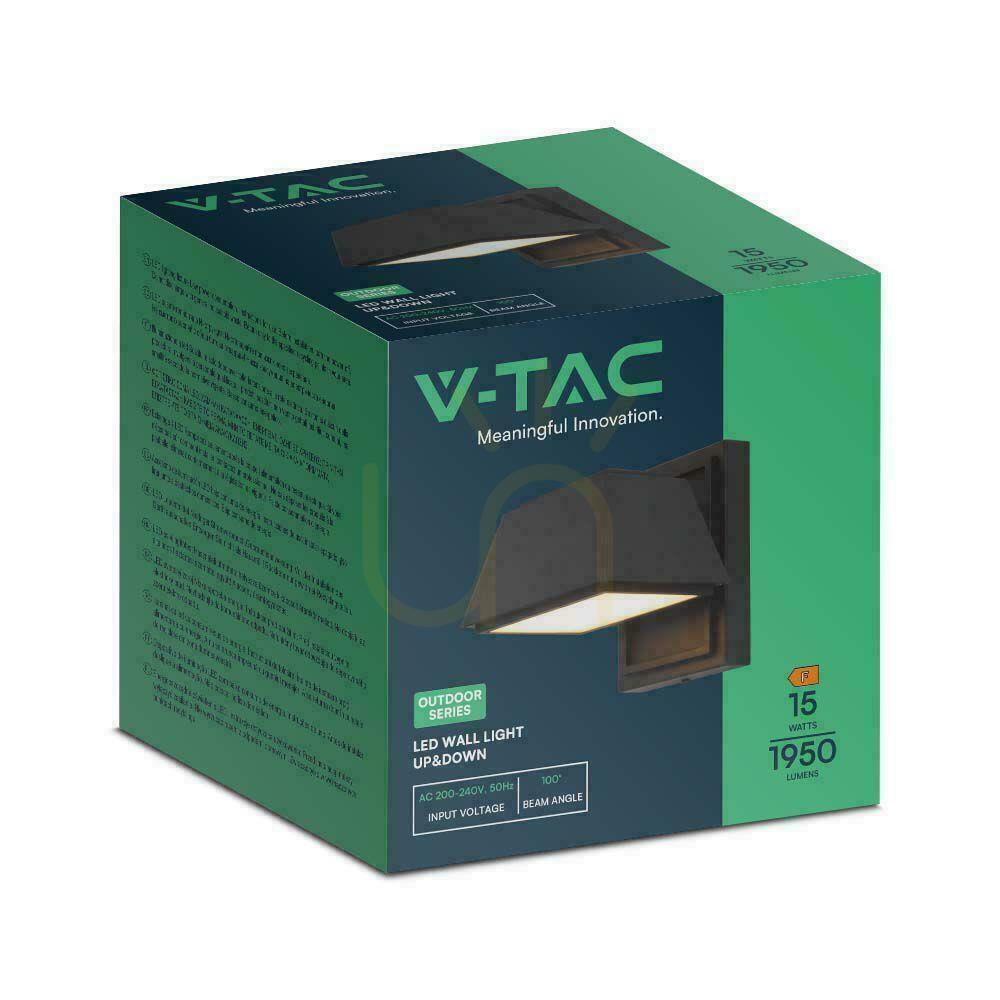 Pohled Nástěnné svítidlo V-TAC 14W LED černá horní spodní IP65 VT-1192 3000K 1950lm. Nástěnné svítidlo V-TAC 14W LED černá horní spodní IP65 VT-1192 3000K 1950lm.