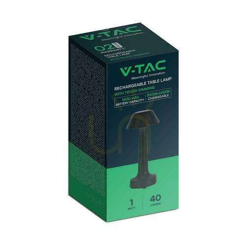 Kontrola Nabíjecí stolní lampa V-TAC VT-7566 černá LED 1 W 40 lm CCT 3000–6000 K