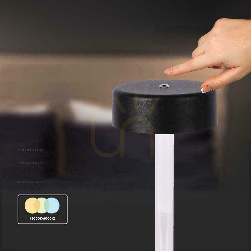 Zobrazit V-TAC 3W LED stolní lampa na noční stolek 23 cm USB nabíjení CCT stmívatelná černá VT-7567 3000K-6000K 210lm V-TAC 3W LED stolní lampa na noční stolek 23 cm USB nabíjení CCT stmívatelná černá VT-7567 3000K-6000K 210lm