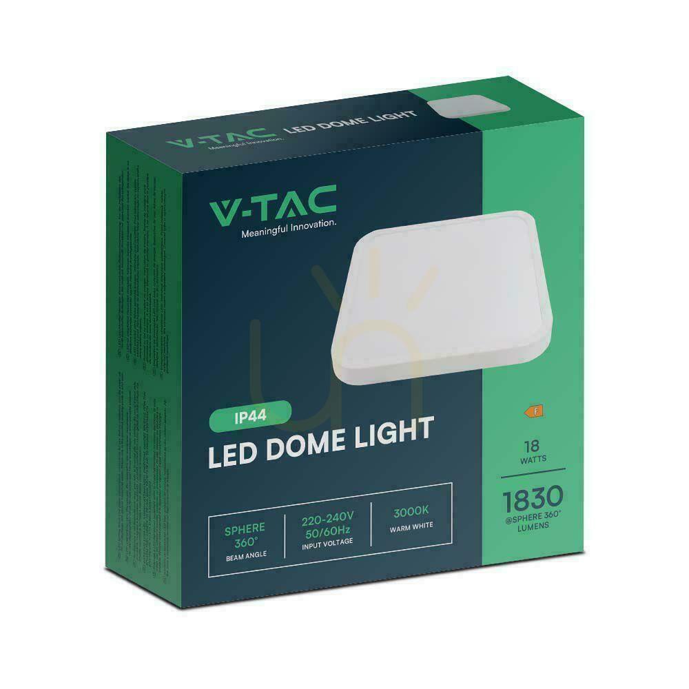Zobrazit Plafond V-TAC 18W LED Square 25x25cm Povrchová montáž IP44 Bílá VT-8618 6500K 1830lm Plafond V-TAC 18W LED Square 25x25cm Povrchová montáž IP44 Bílá VT-8618 6500K 1830lm